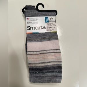 Smartwool, Sulawesi Stripe, Women’s Large Socks, Gray & Pink, NWT